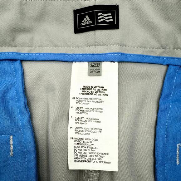 Adidas Men’s Golf Pants 36x32 Gray Stretch Flat Front NWT - Picture 7 of 8